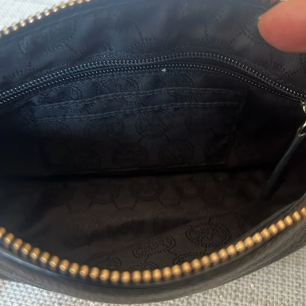 Michael Kors black pebbled leather crossbody bag purse
